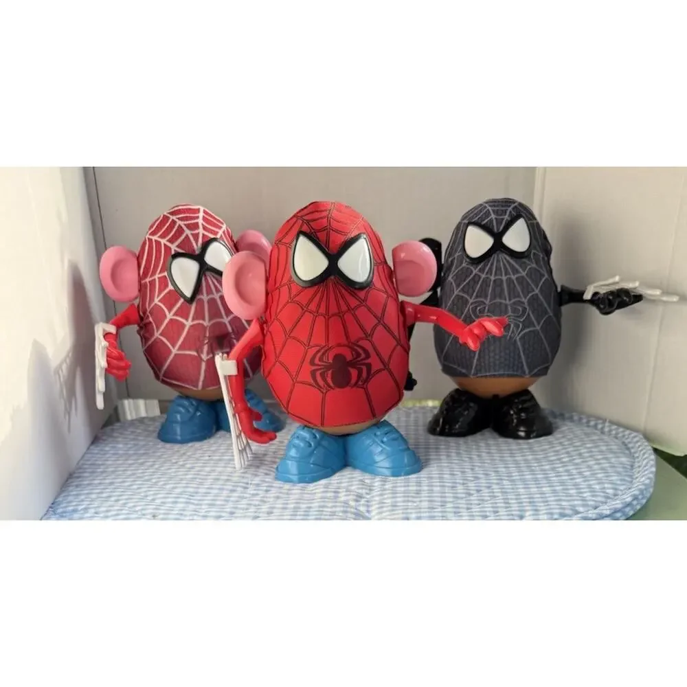 RARE Mr Potato Head spider man 1985 playskool Spider Spud Venom - Lot Of 3
